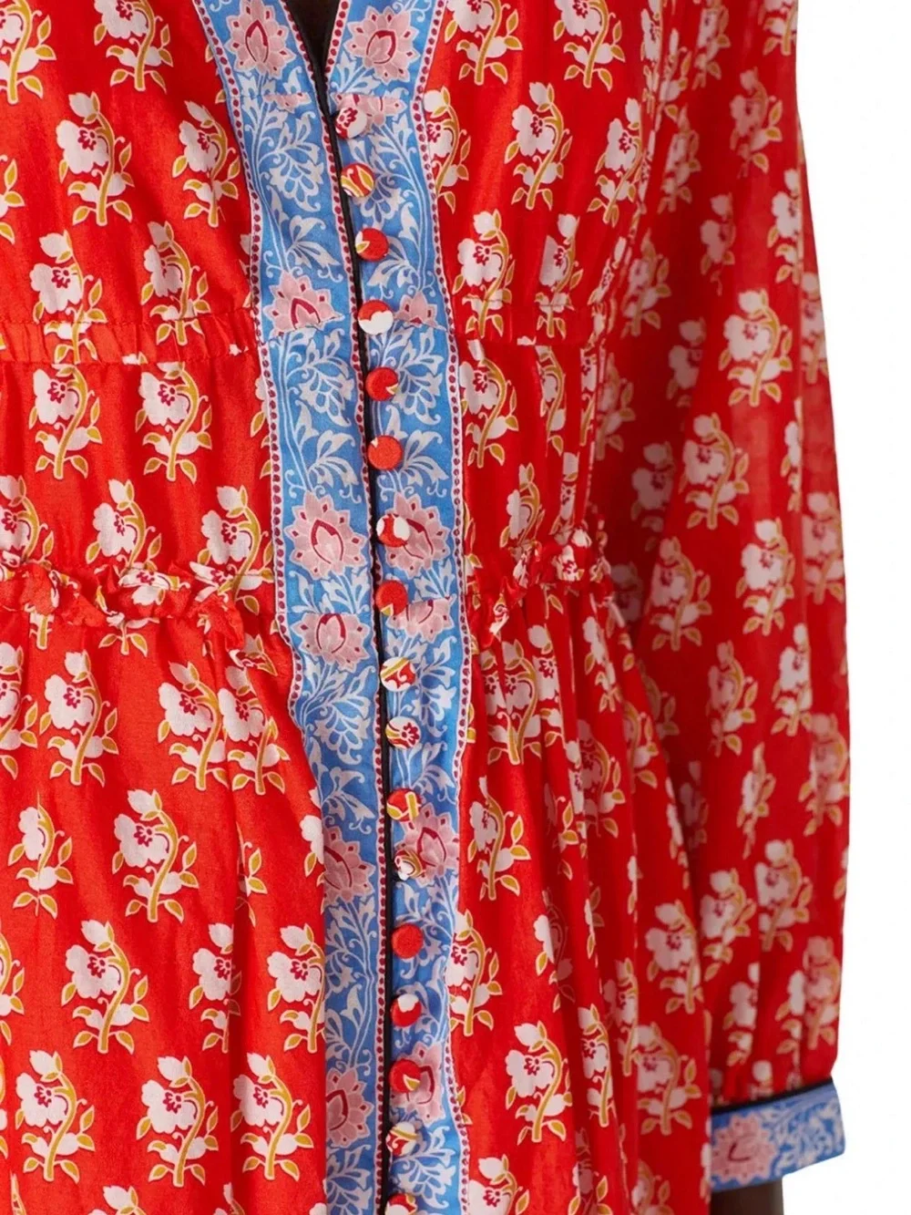 J.Crew Button-up Tiered Midi in Cerise Cove Red 100% Cotton Dress Size 0 $148